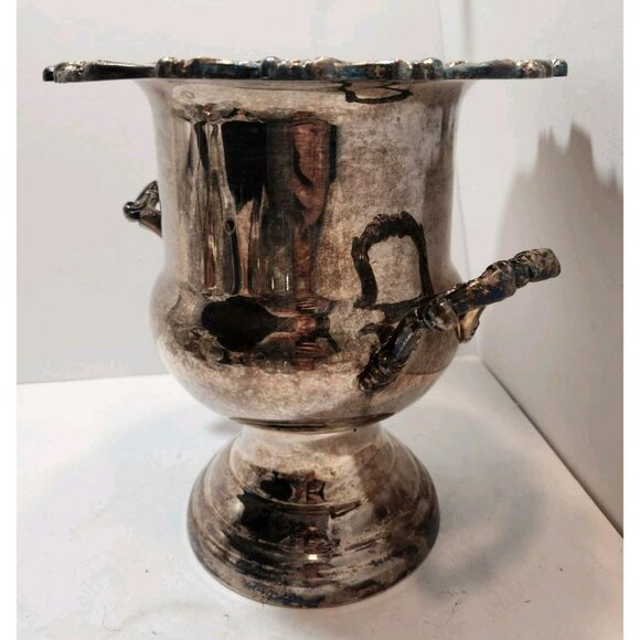 Vtg Oneida Silver Plate Champagne Wine Cooler Ice Bucket Chiller with Handles - Picture 4 of 16